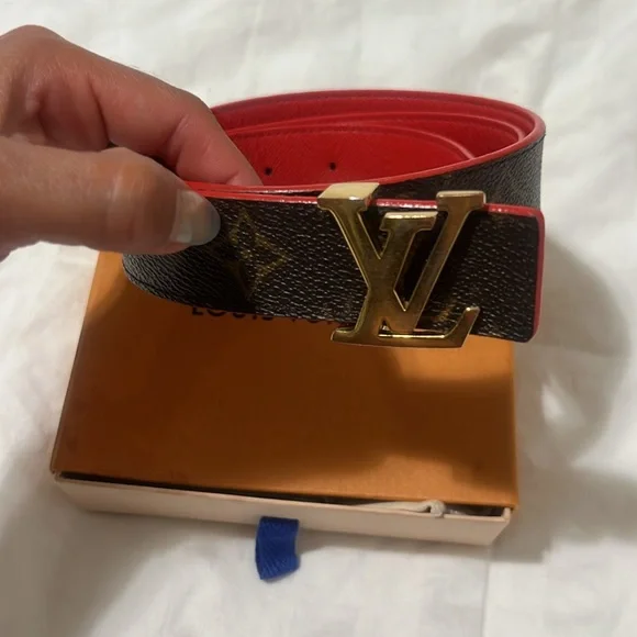 LOUIS VUITTON リボンベルト 赤黒 NWT Louis Vuitton Red